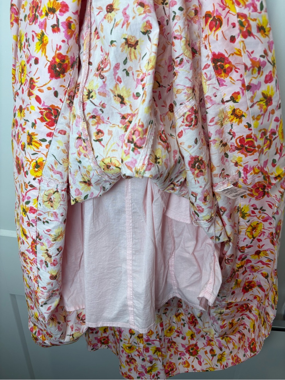 🌸Free Assembly Pink Floral Cotton Midi Dress | L | Lined | Pockets - Picture 5 of 9
